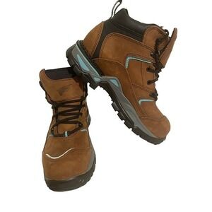 Red Wing Waterproof Work Boots Womens 7.5B Brown Teal Vibram NIB Safety Toe 2373